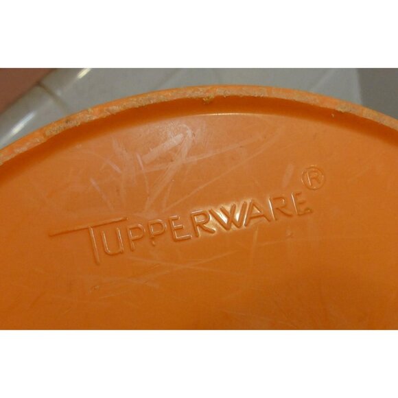 Vintage Orange Tupperware Nesting Canister Set of 3 servalier mcm 1970s storage - Picture 16 of 16